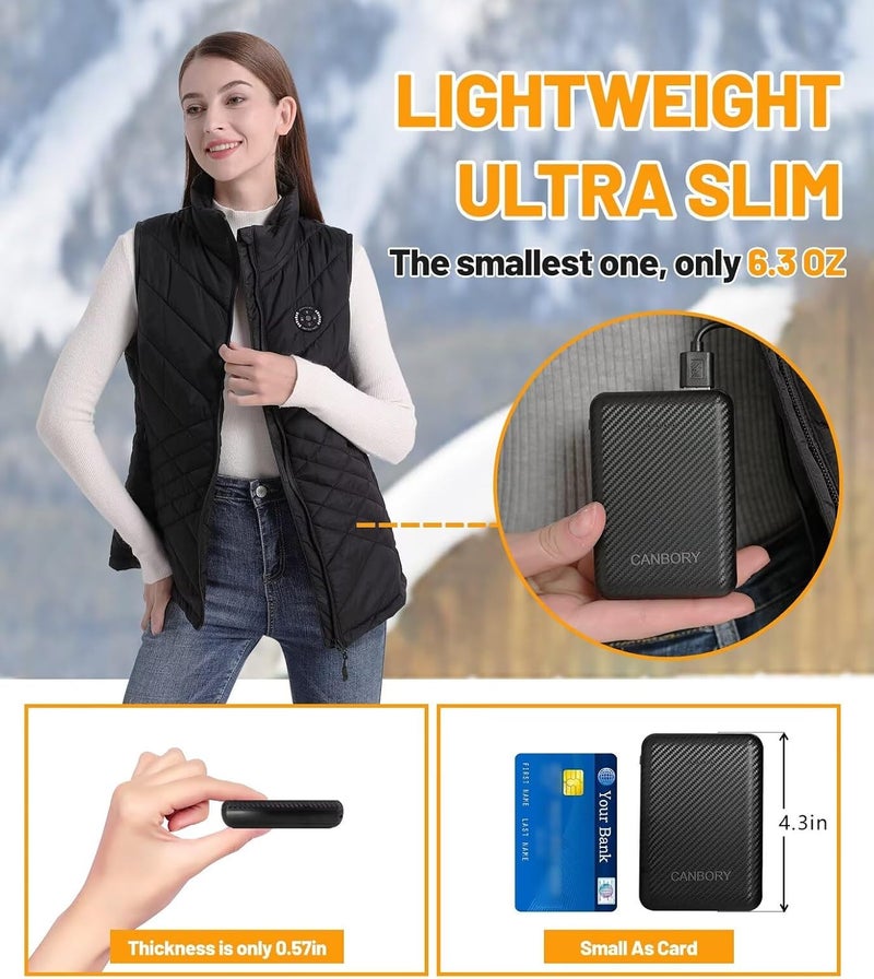 CANBORY Store Heated Vest Women with Battery Pack Included, 5IN1 Controller Warming Slim Fit Electric Heating Jacket Vests - Image 4